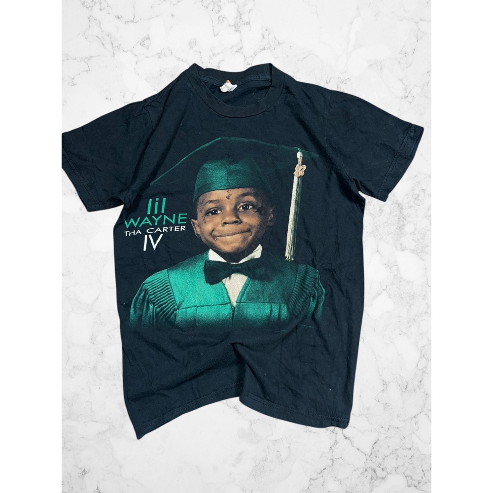 Lil Wayne Tha Carter IV Graphic T-Shirt Black 2011 Young Money Rap Tee Small